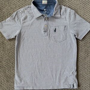 Johnny O “Hangin’ Out” Boys Blue & White Stripe Polo | Size 8